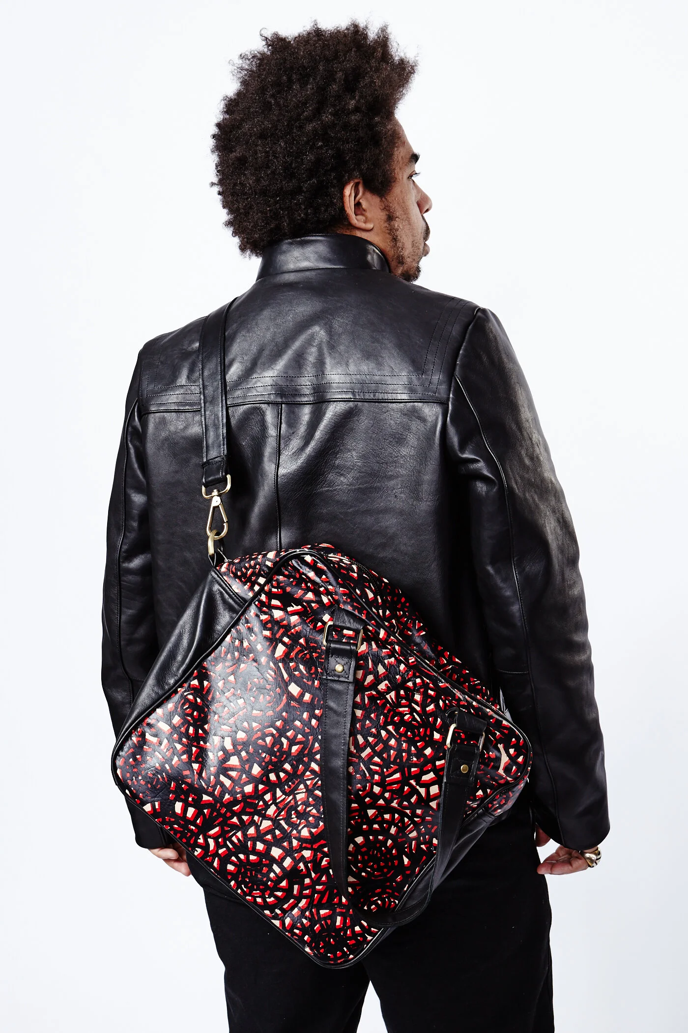 Vegetable Tanned Leather Snap Jacket — Production Mode